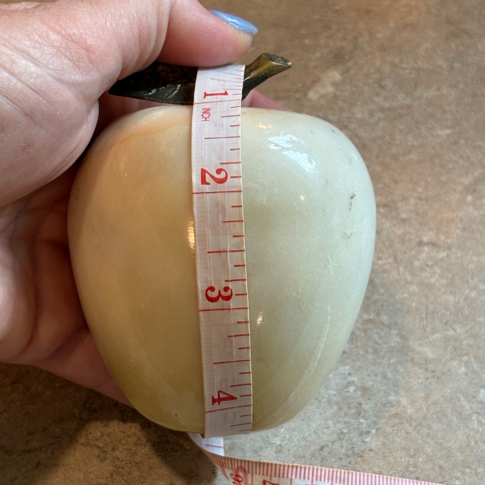 Elegant Cream Marble Apple Decor - Picture 9 of 9